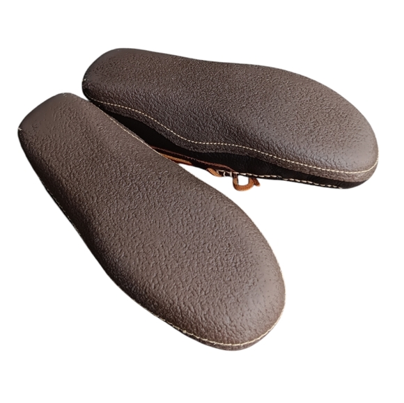 🤎L.L. BEAN MEN'S SIZE 9 LEATHER SLIPPERS WITH PLAID LINING. - Picture 5 of 6